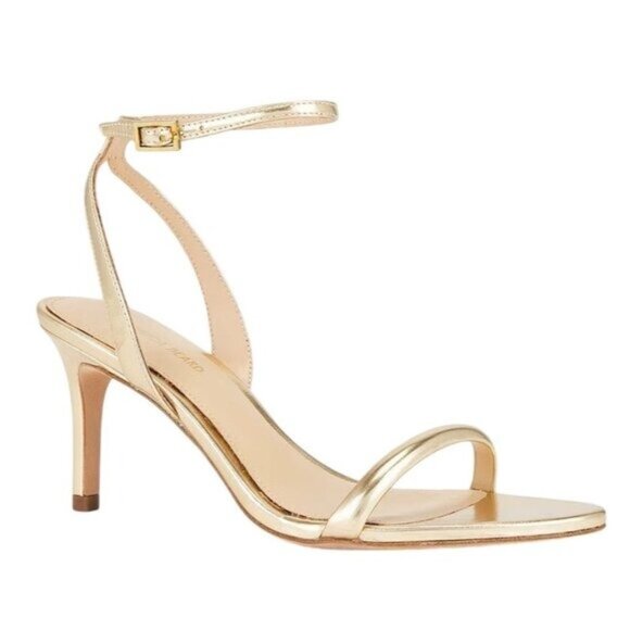 VERONICA BEARD  Sylvie 75 Stiletto Sandals in Gold Size 8.5 - Picture 1 of 13